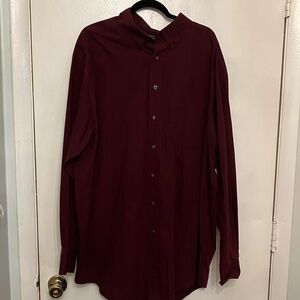 Roundtree & Yorke Burgundy Striped Shirt